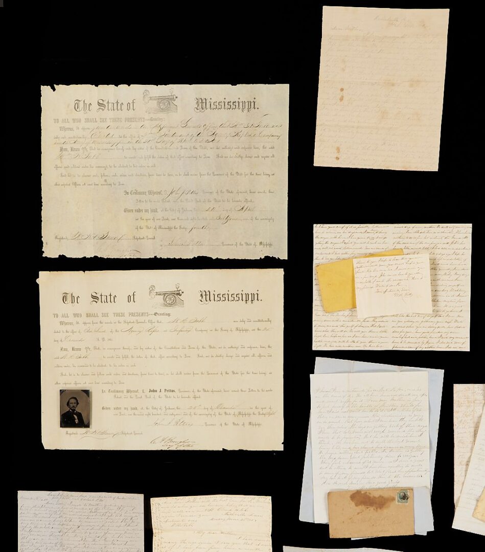 Lot 507: Archive of Capt. William Tabb of MS, CSA, Killed Atlanta