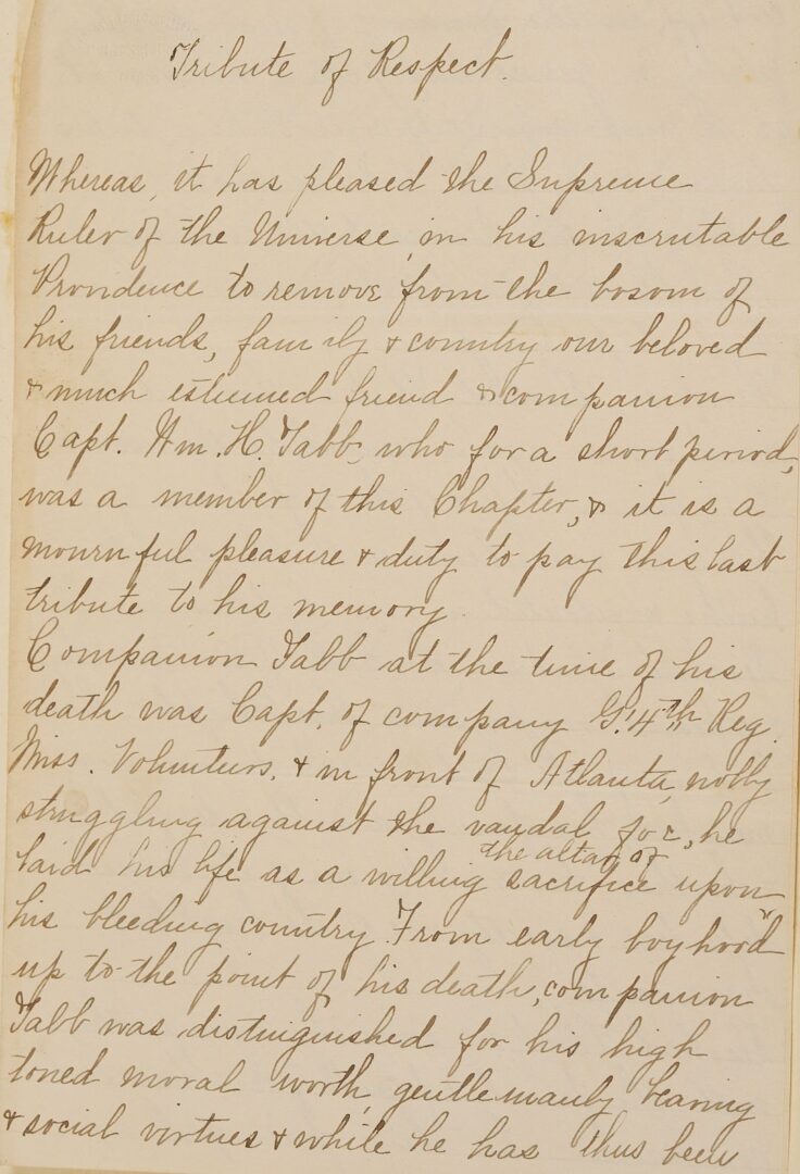 Lot 508: Civil War Era Autograph Album with Broadside, MS, TN, AL related