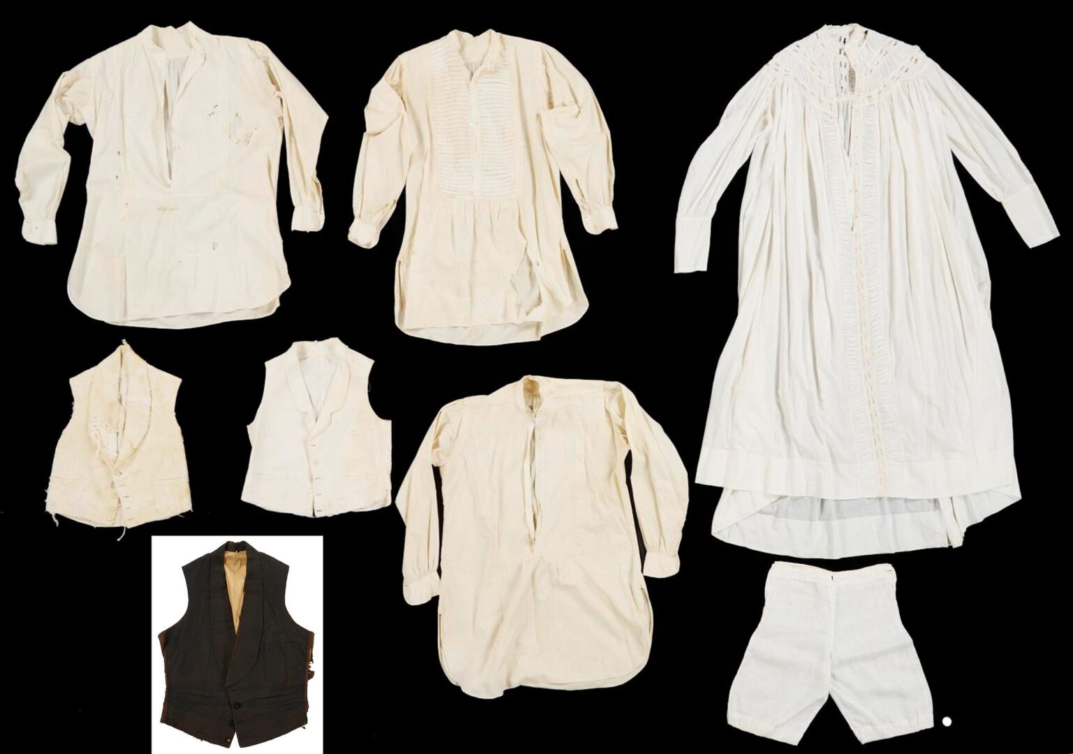 Lot 509: 8 pcs Civil War era Clothing incl. ID CSA Soldier Wm. Tabb