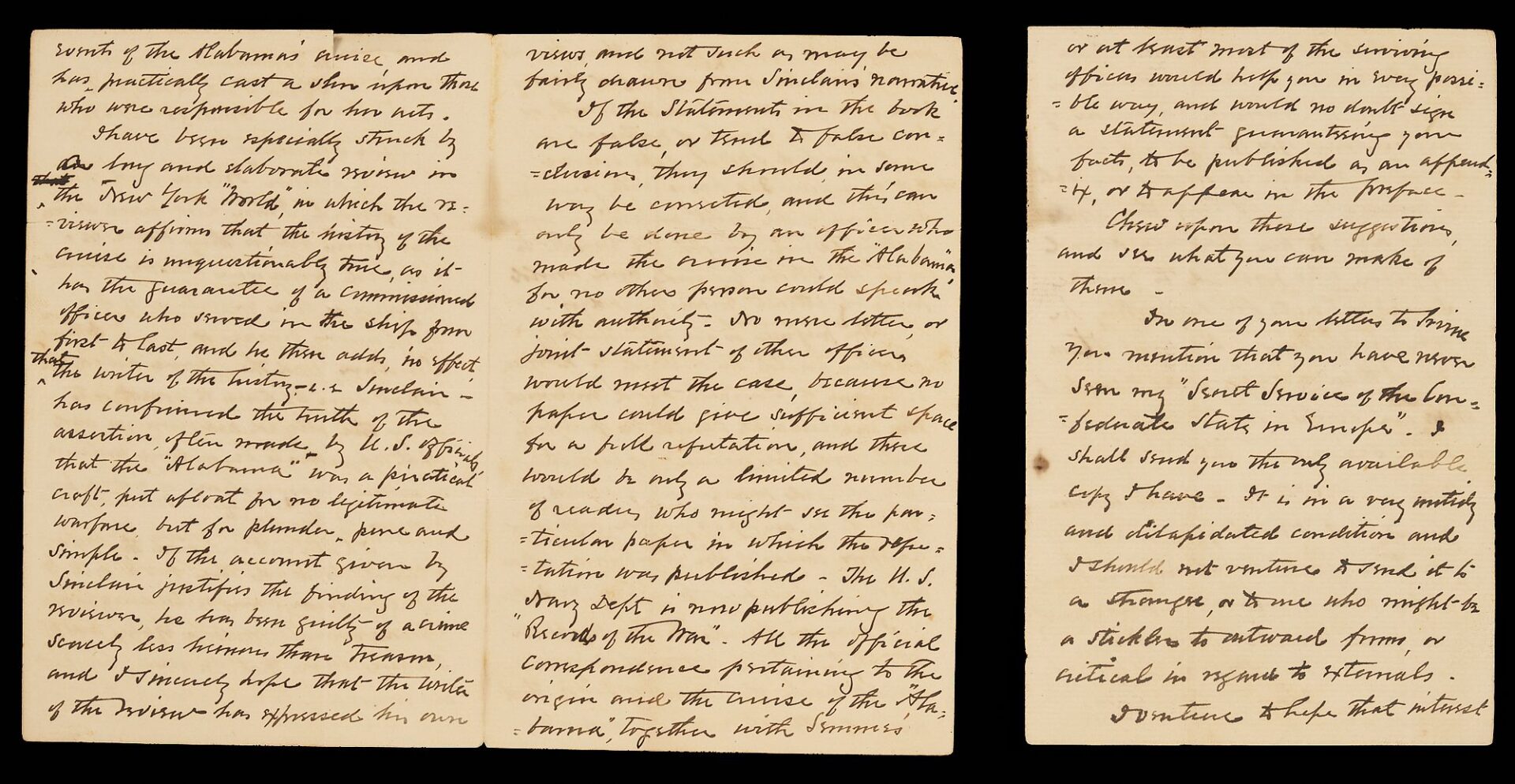 Lot 513: CSA Gen. William Loring and JD Bulloch Photos, Letters, CSS Alabama related