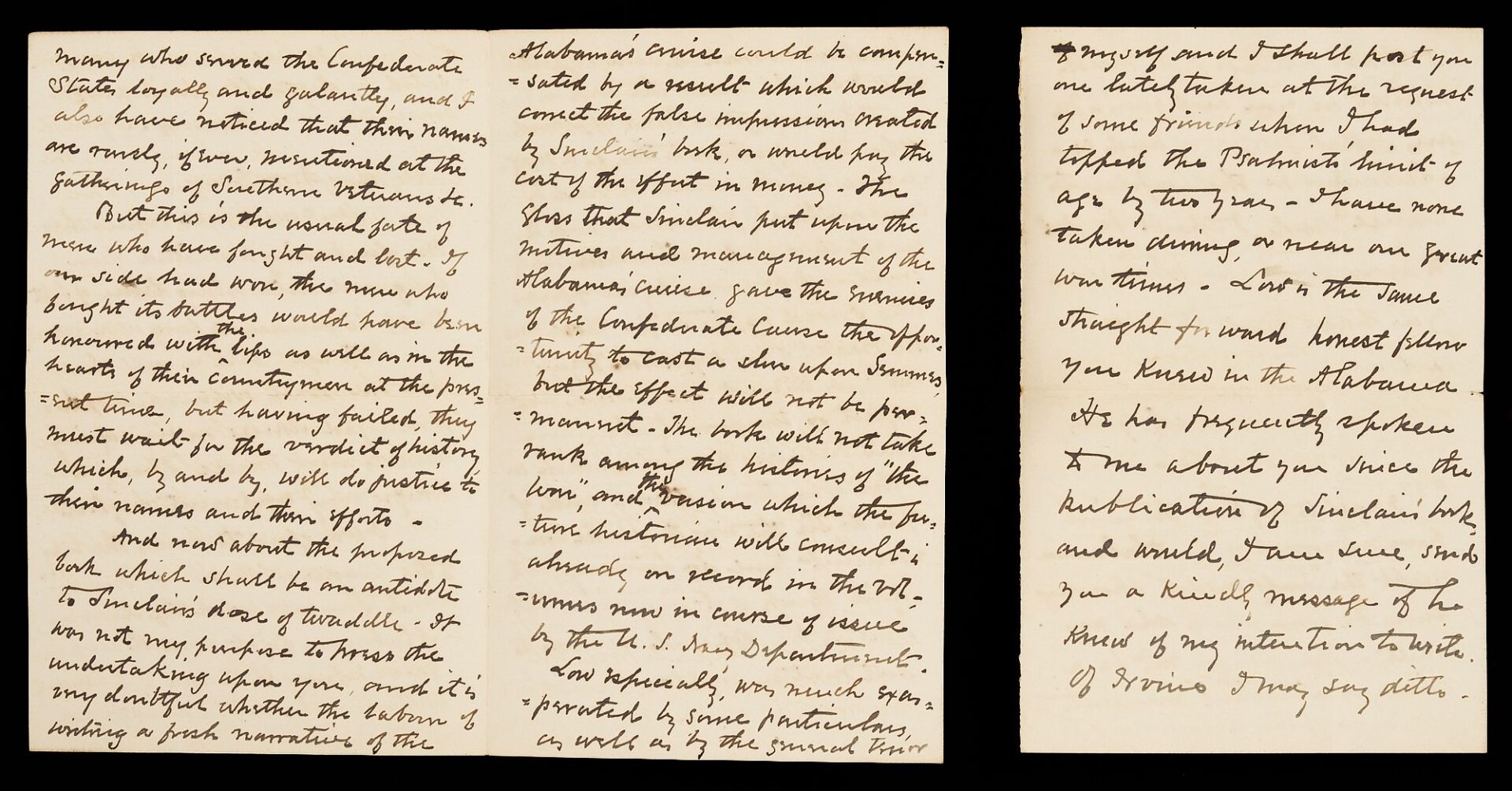 Lot 513: CSA Gen. William Loring and JD Bulloch Photos, Letters, CSS Alabama related