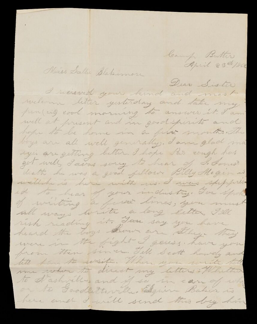 Lot 515: 6 TN Confederate Civil War Related Letters Incl. POW