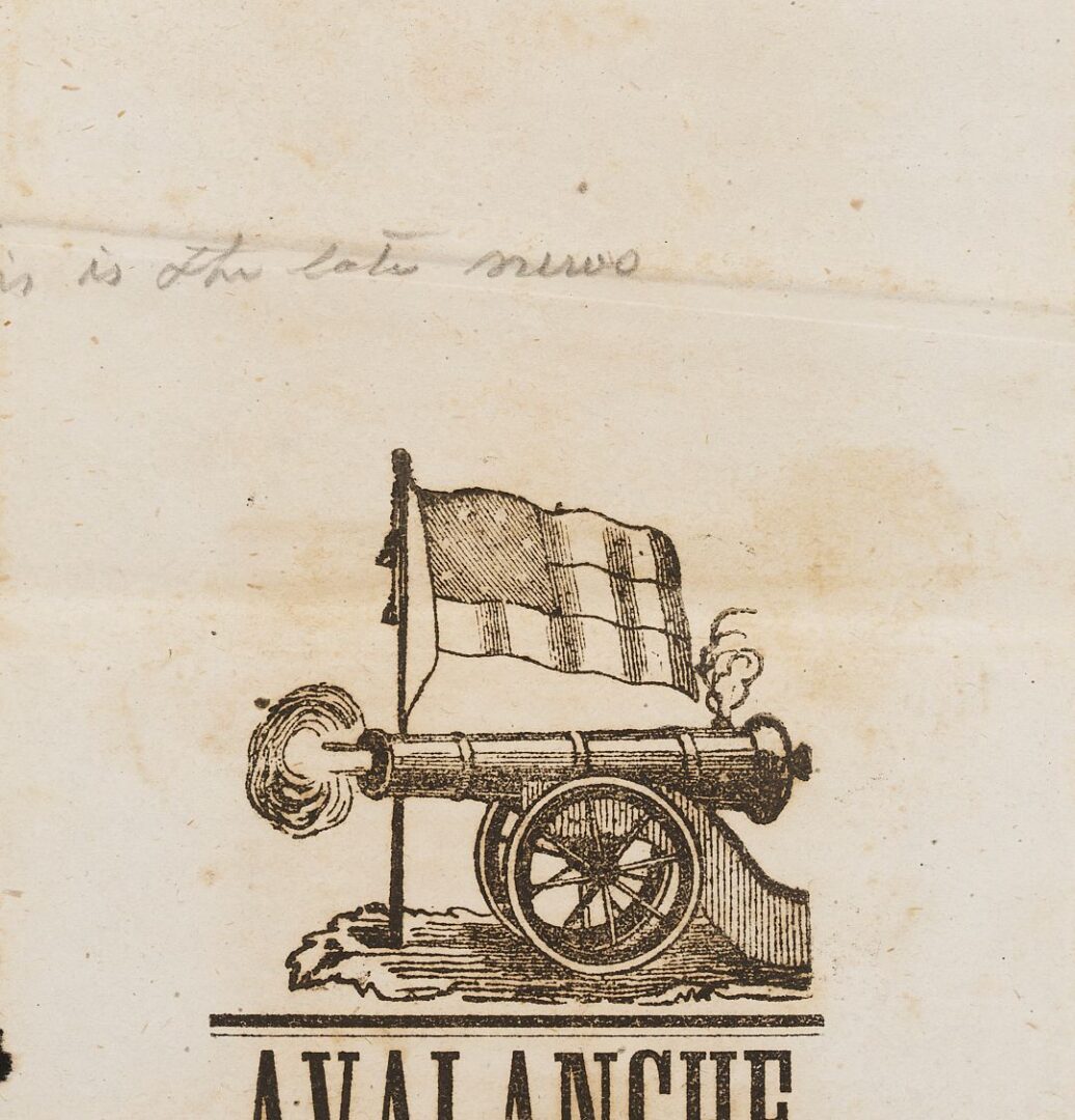 Lot 516: TN Confederate Civil War Avalanche Extra Broadside