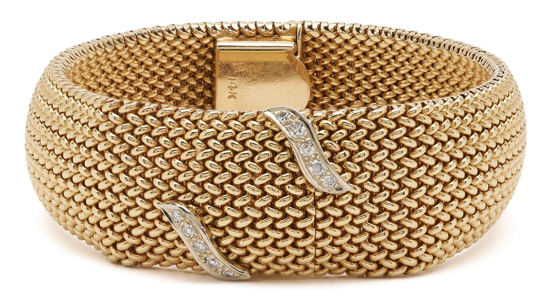Lot 51: 14K Gold Watch w/ Diamond Wrap