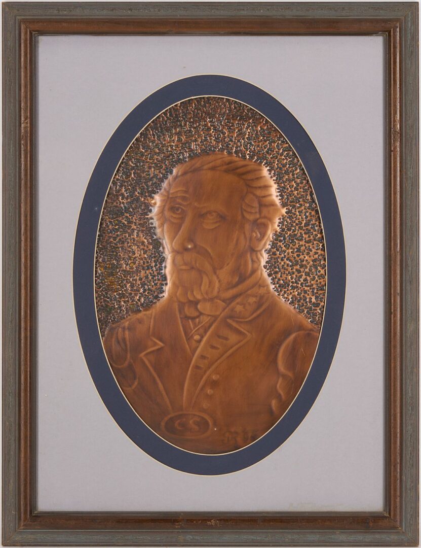 Lot 522: Pr. Greg Ridley Copper Civil War Plaques, Lee & Grant, Plus Sketches