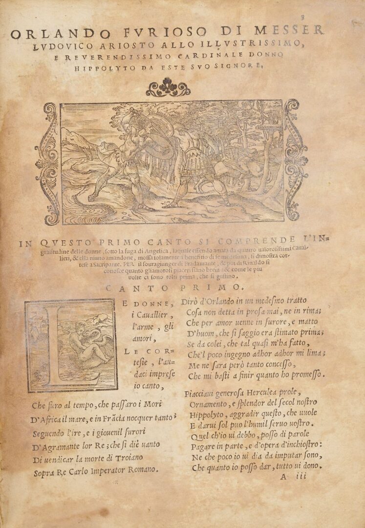Lot 524: Orlando Furioso by Ariosto Ludovico, Published 1547