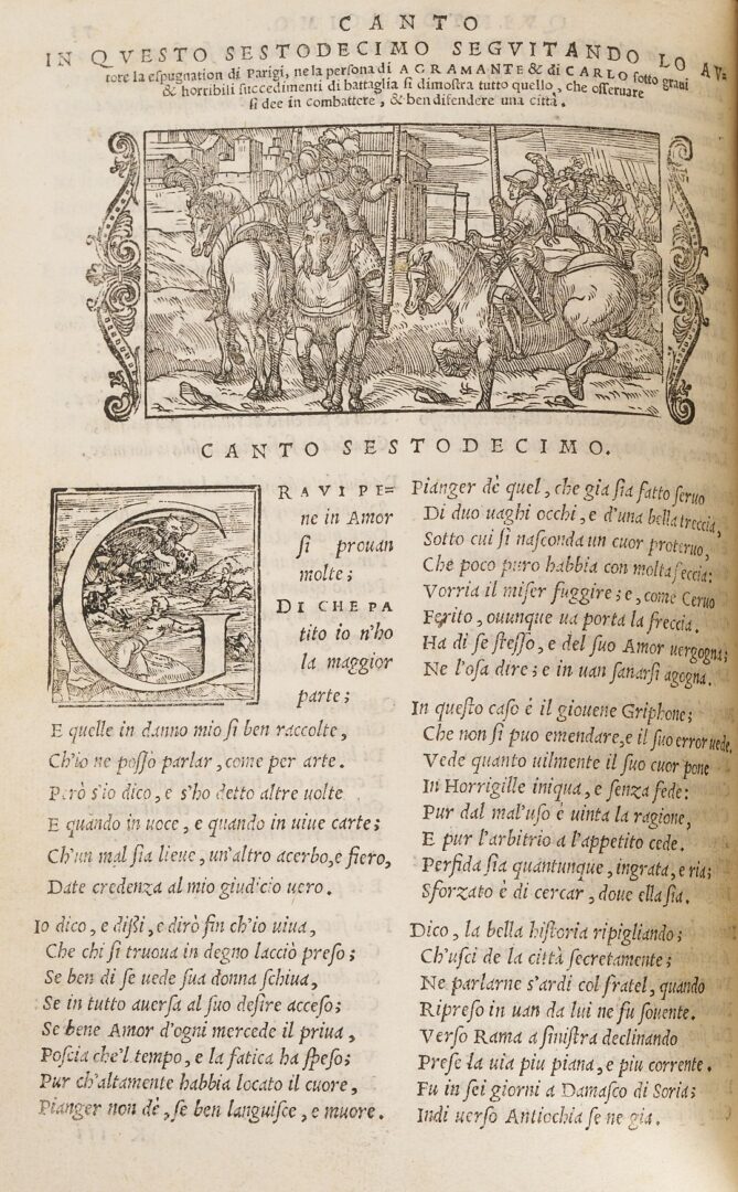 Lot 524: Orlando Furioso by Ariosto Ludovico, Published 1547