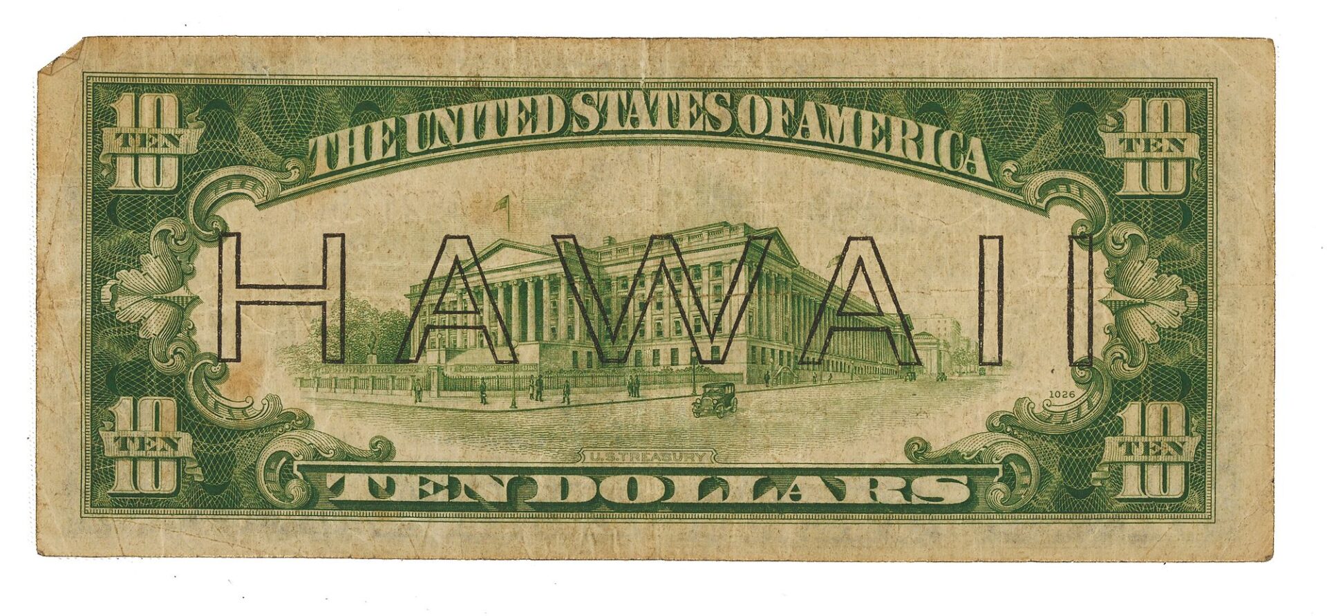 Lot 562: 7 $20 & 1 $10 Hawaii Bank Notes