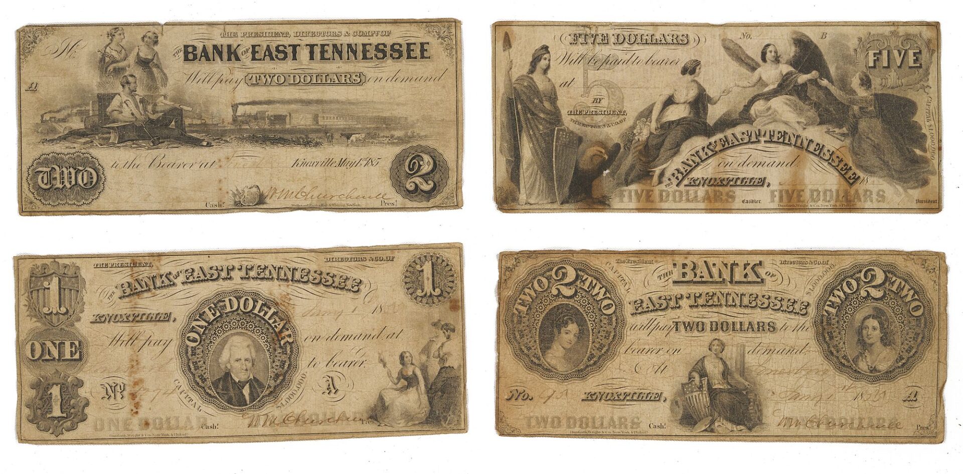 Lot 567: 10 Bank of East TN Pre Civil War Obsolete Bank Notes