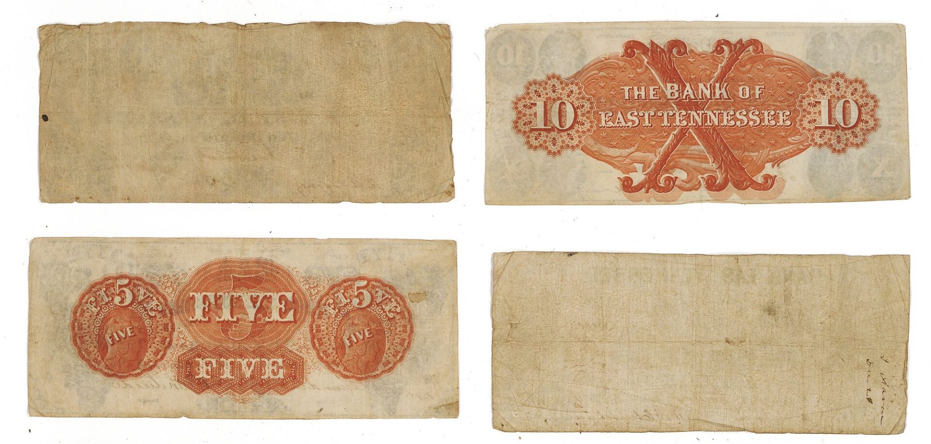 Lot 567: 10 Bank of East TN Pre Civil War Obsolete Bank Notes