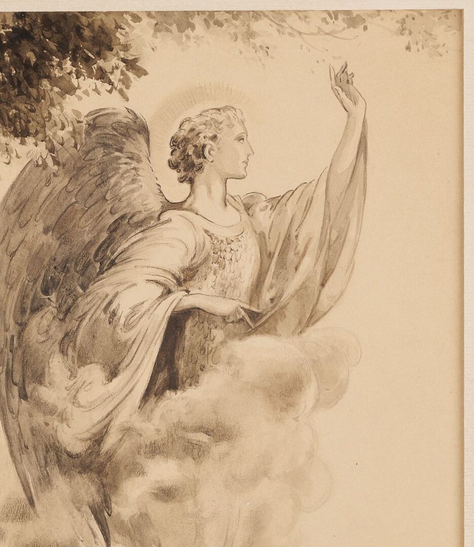 Lot 574: Everett Shinn W/C Illustration Painting, Angel from Christ Story