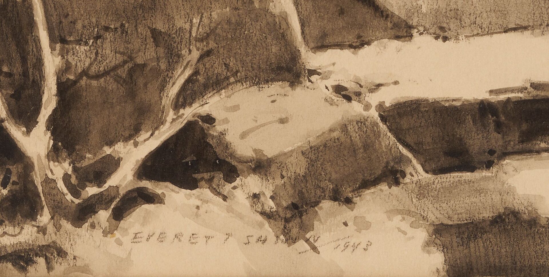 Lot 574: Everett Shinn W/C Illustration Painting, Angel from Christ Story