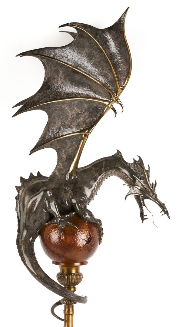 Lot 577: Large Bill Toma Bronze Dragon Sculpture, Dragonscape B