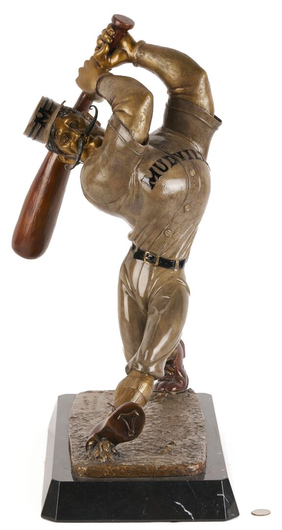 Lot 578: Bill Toma Bronze Baseball Sculpture, Casey at the Bat