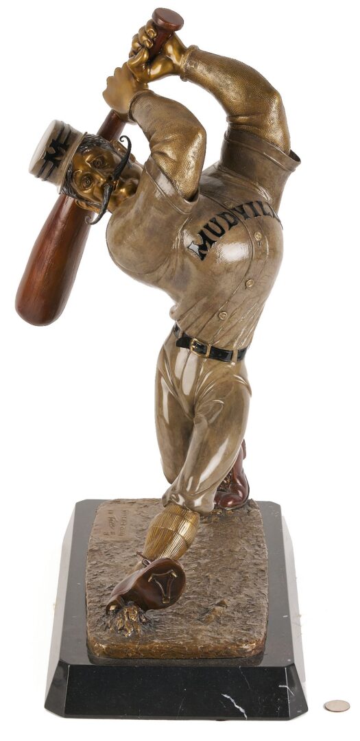 Lot 578: Bill Toma Bronze Baseball Sculpture, Casey at the Bat