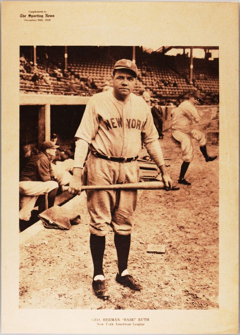 Lot 579: Babe Ruth M101-7 Sporting News Baseball Supplemental Series; PSA Graded