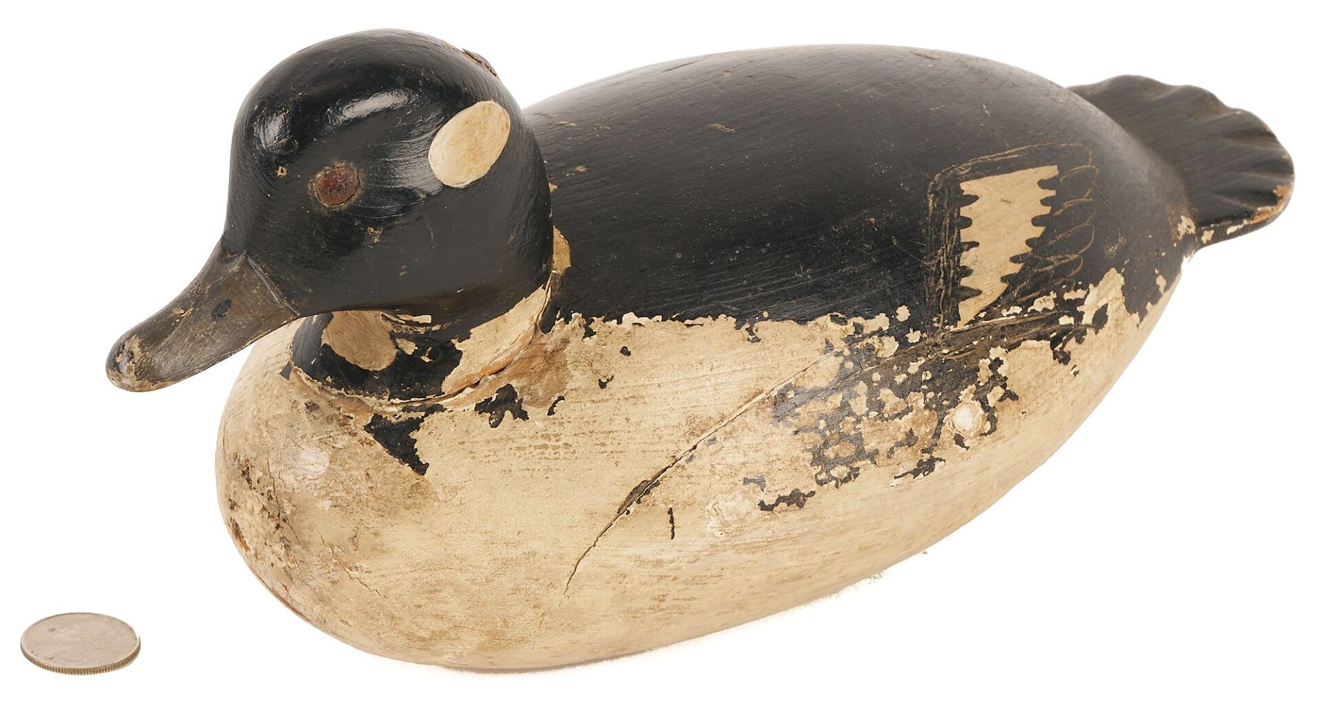 Lot 583: Ira Hudson or Hudson Family Bufflehead Hen Decoy