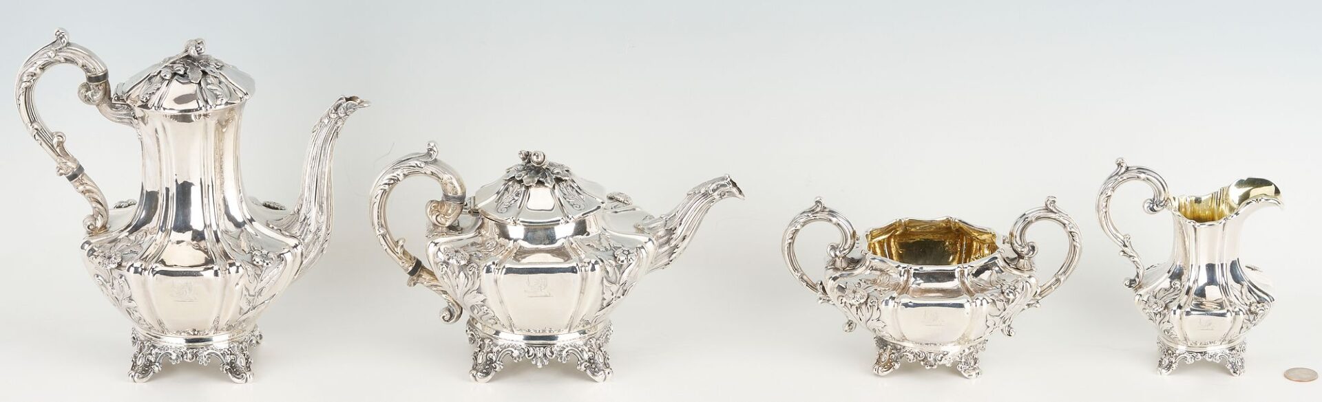 Lot 58: Victorian 4 pc. Sterling Silver Tea & Coffee Set