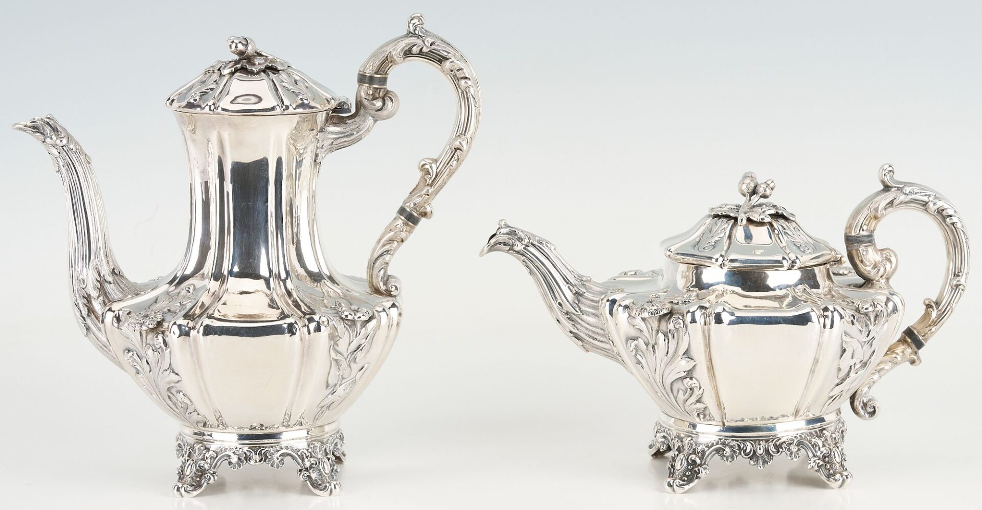 Lot 58: Victorian 4 pc. Sterling Silver Tea & Coffee Set