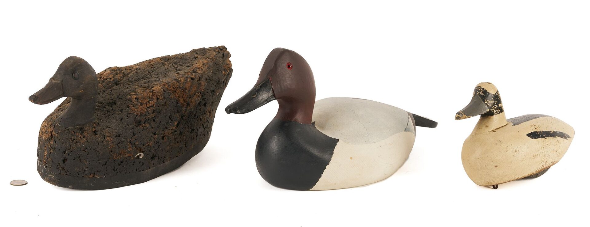Lot 594: 3 Maryland Drake Decoys,  Travers, Cook, and Tyler