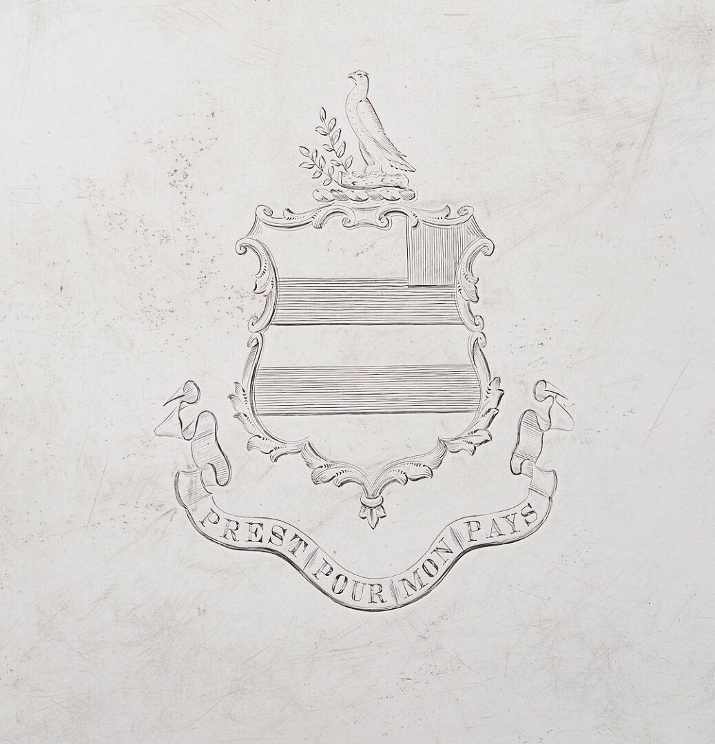 Lot 59: Russian Silver Tray circa 1830 with Armorial