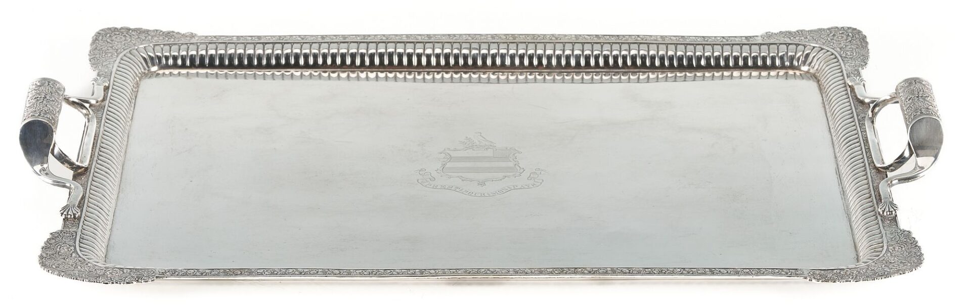 Lot 59: Russian Silver Tray circa 1830 with Armorial