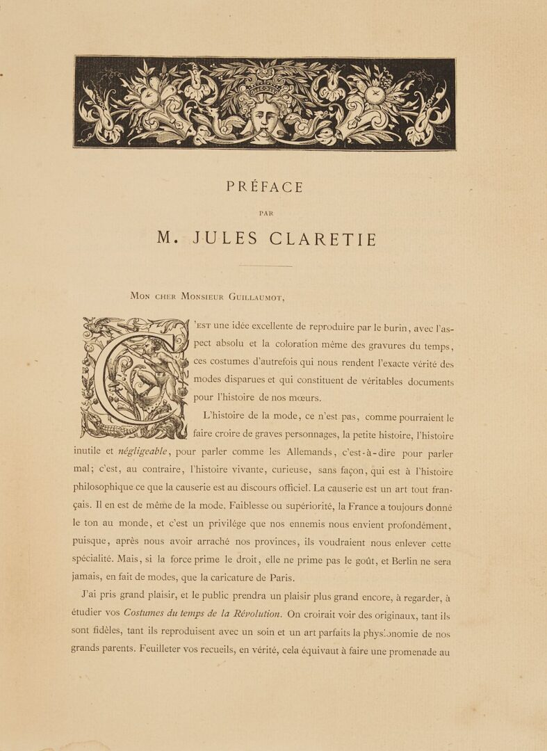 Lot 608: Rare Fashion History Book: Costumes de la Revolution, 1876