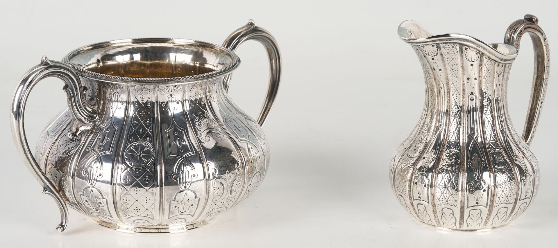 Lot 60: Aesthetic Movement Sterling Silver 4 pc Tea Service