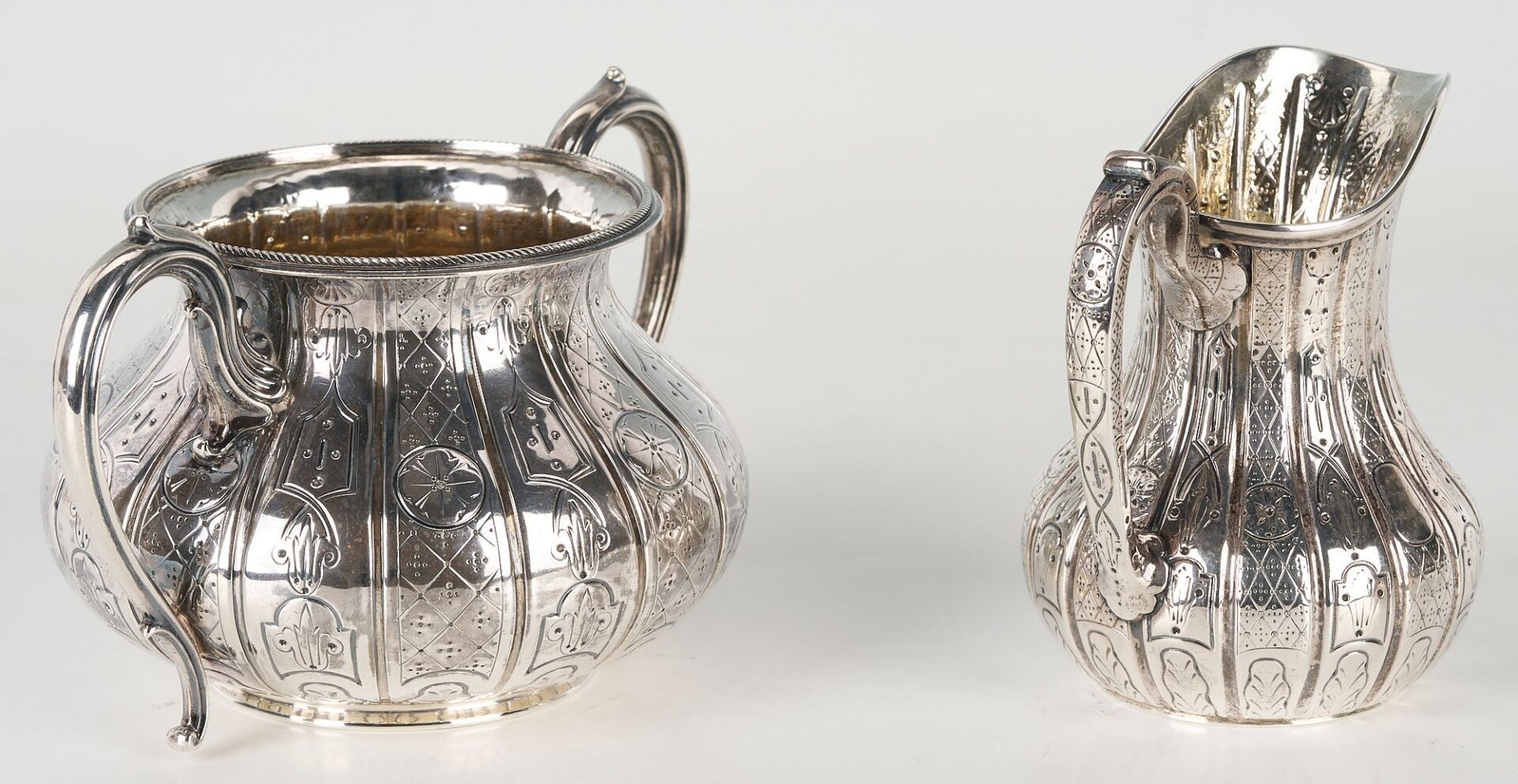 Lot 60: Aesthetic Movement Sterling Silver 4 pc Tea Service