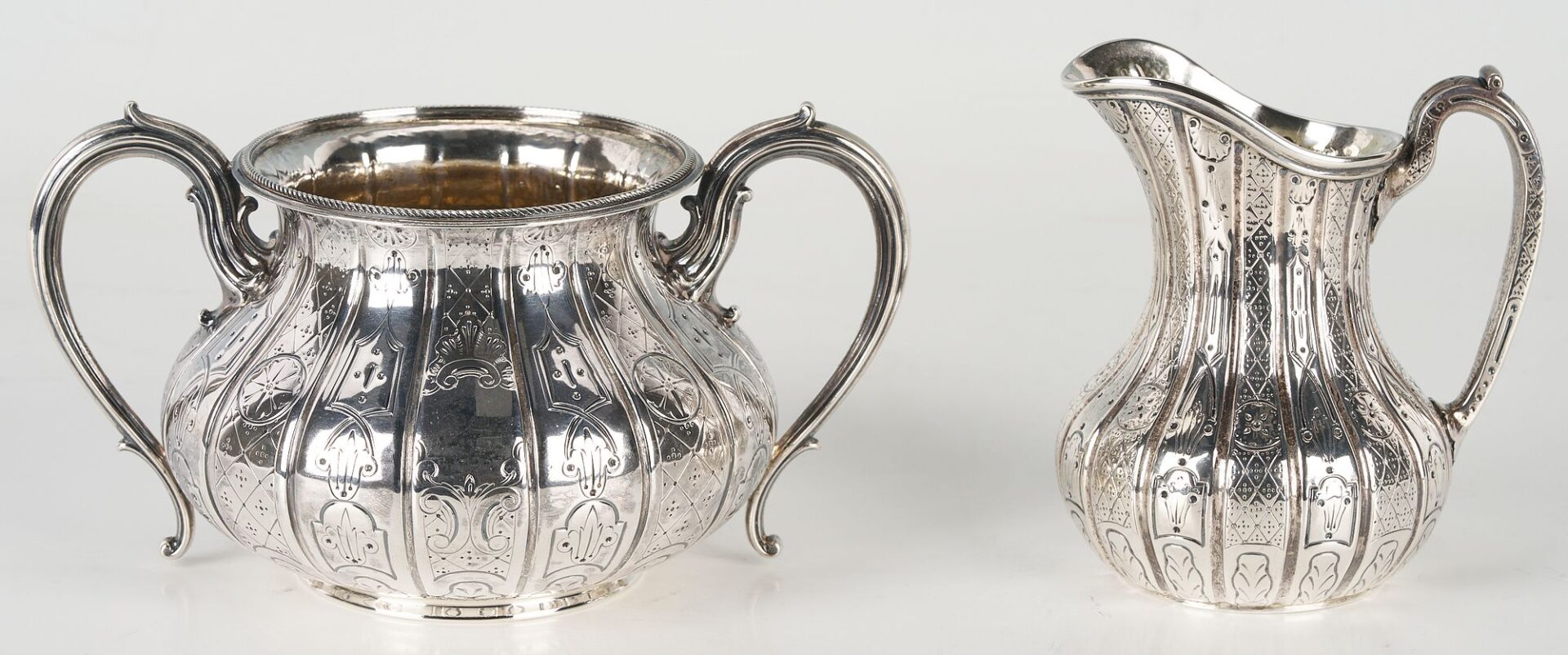 Lot 60: Aesthetic Movement Sterling Silver 4 pc Tea Service