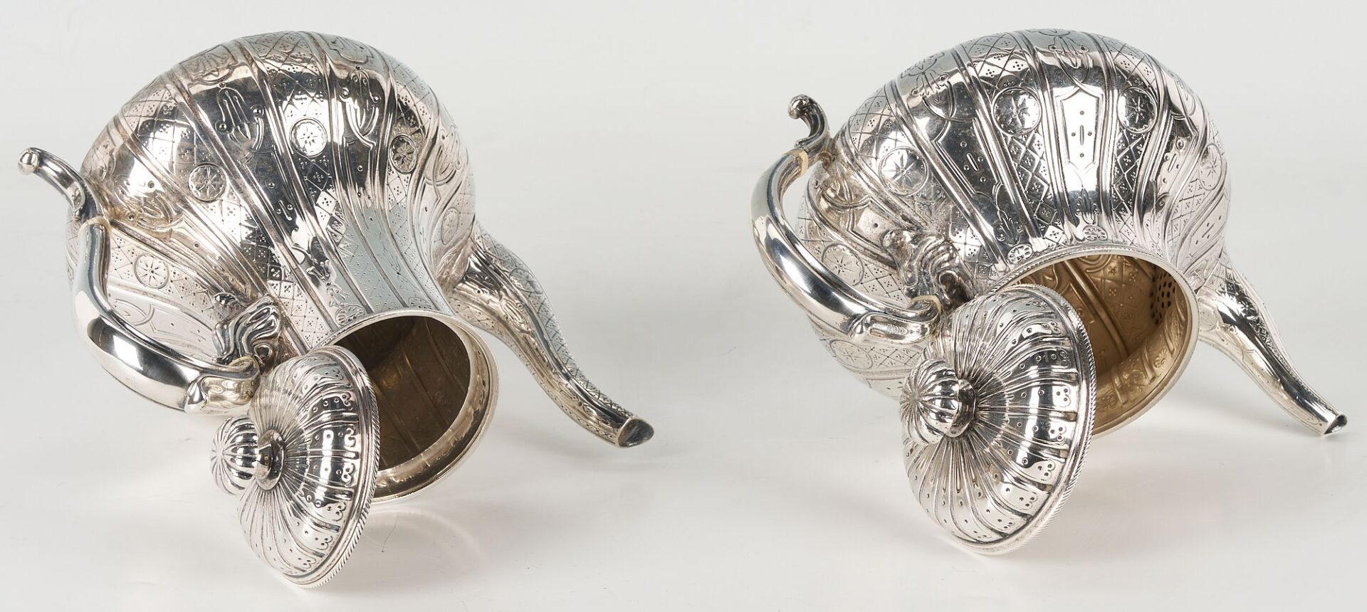 Lot 60: Aesthetic Movement Sterling Silver 4 pc Tea Service
