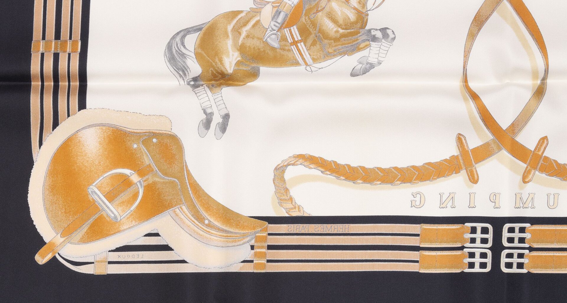 Lot 610: 2 Hermes Horse-Themed Silk Scarves, Jumping & En Piste