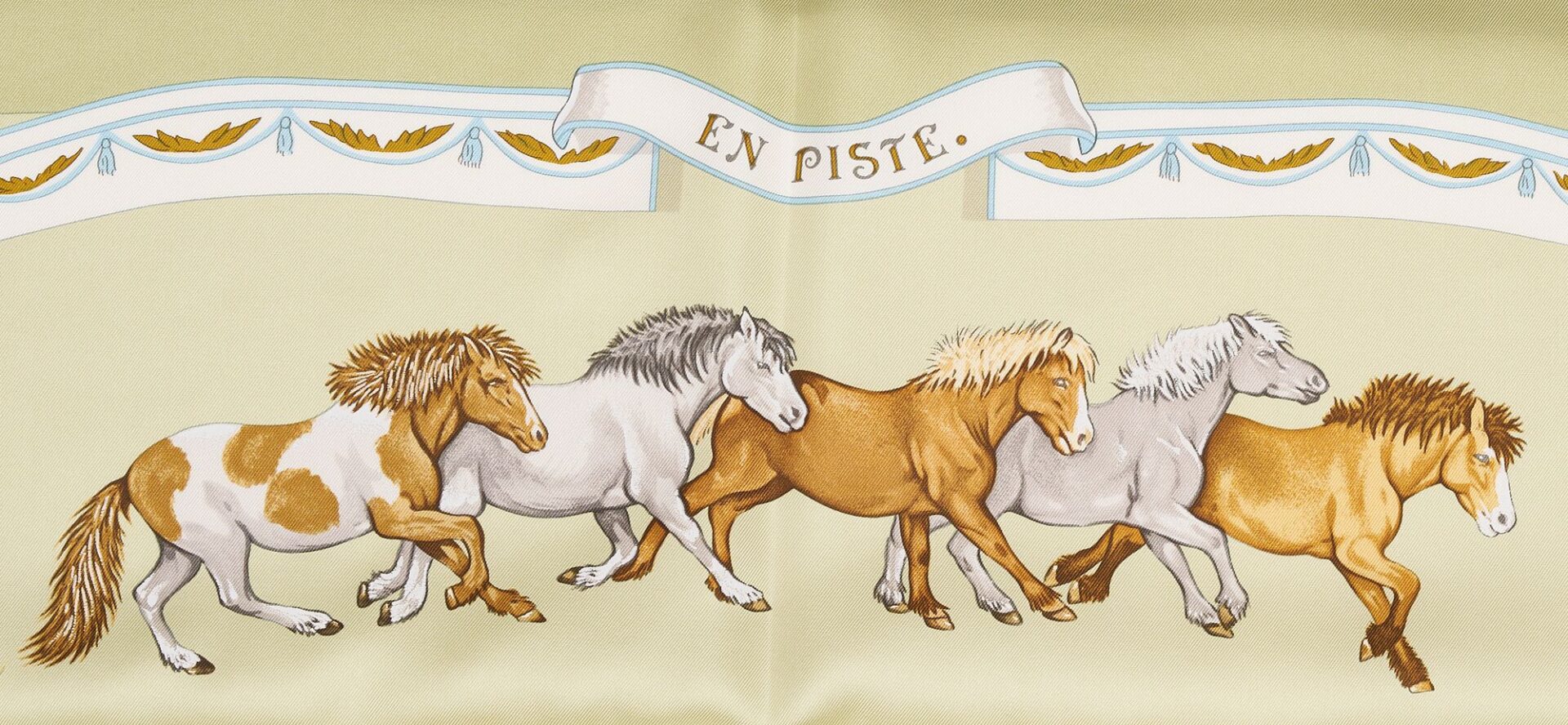 Lot 610: 2 Hermes Horse-Themed Silk Scarves, Jumping & En Piste