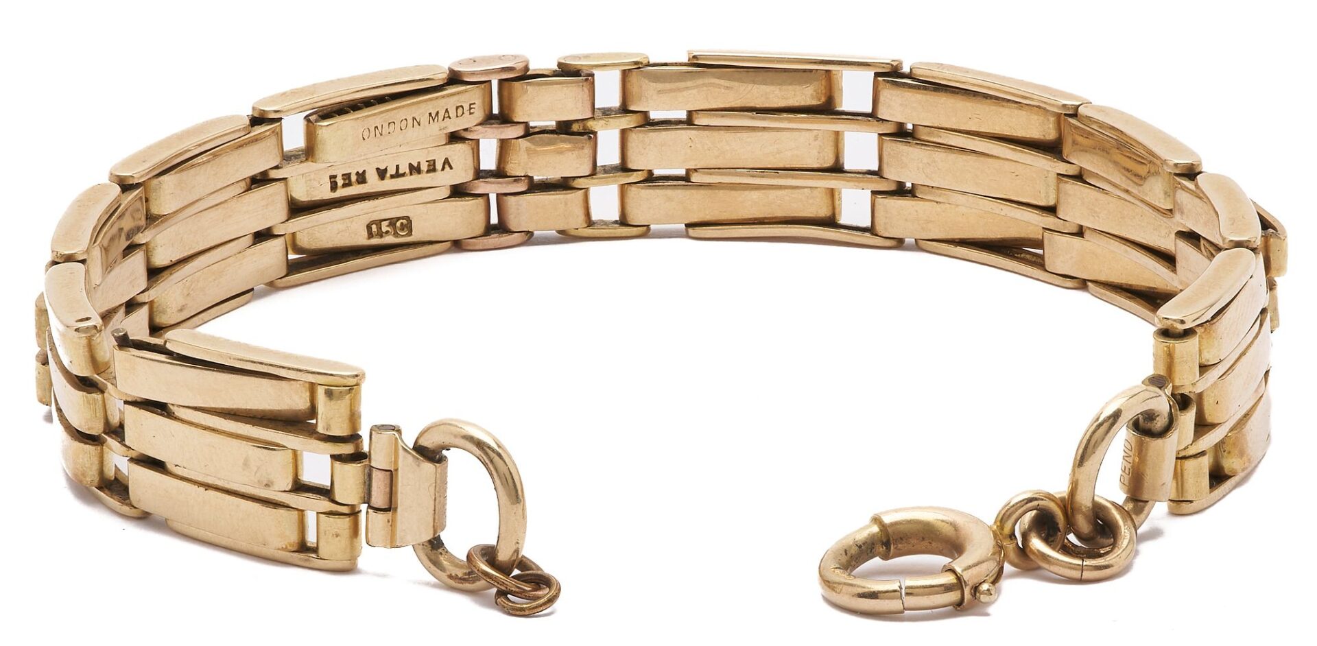 Lot 616: 15K Spanish Designer Gold Bracelet