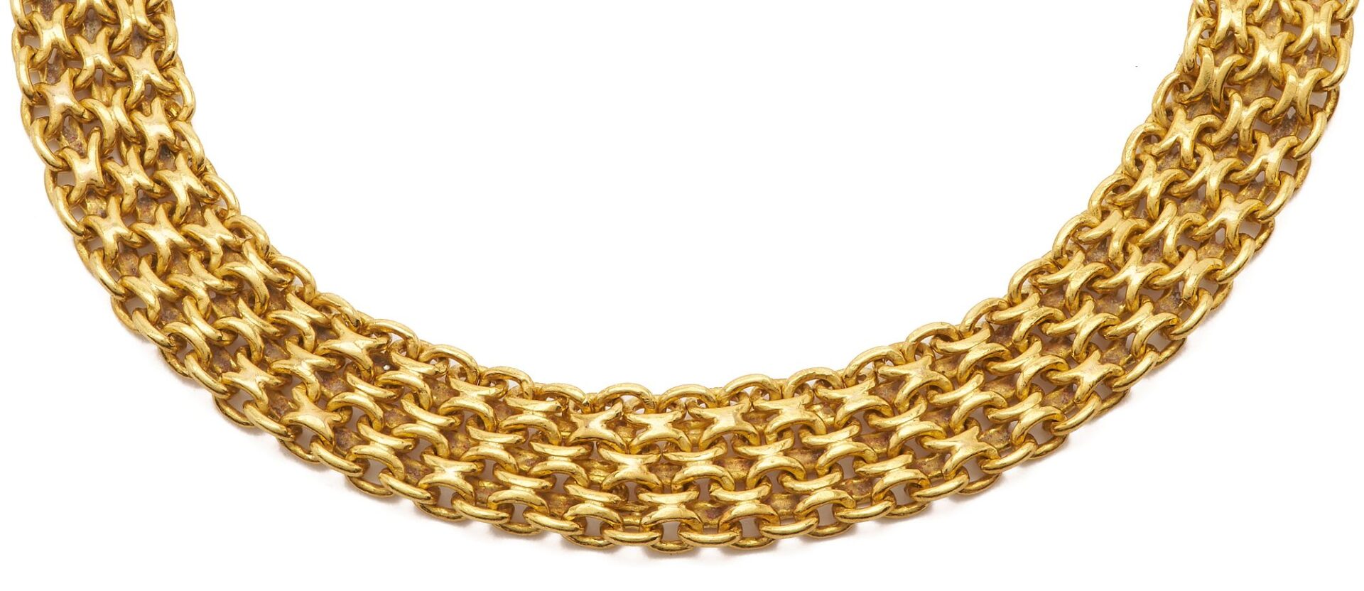 Lot 619: 22K Yellow Gold Mesh Bracelet