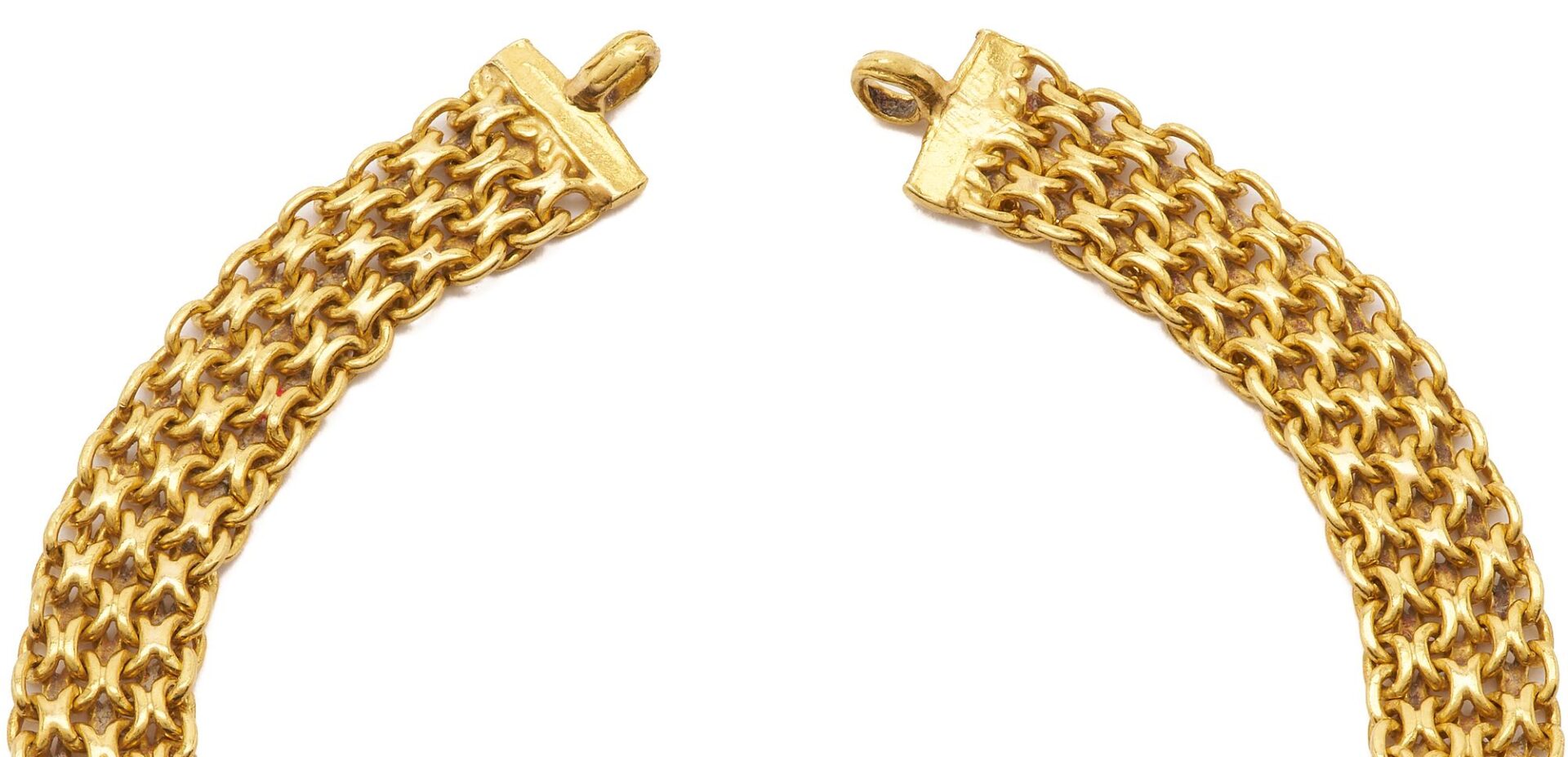 Lot 619: 22K Yellow Gold Mesh Bracelet