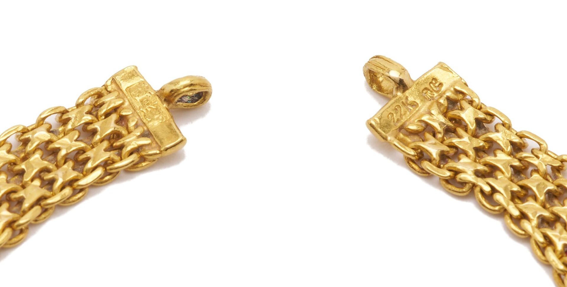 Lot 619: 22K Yellow Gold Mesh Bracelet