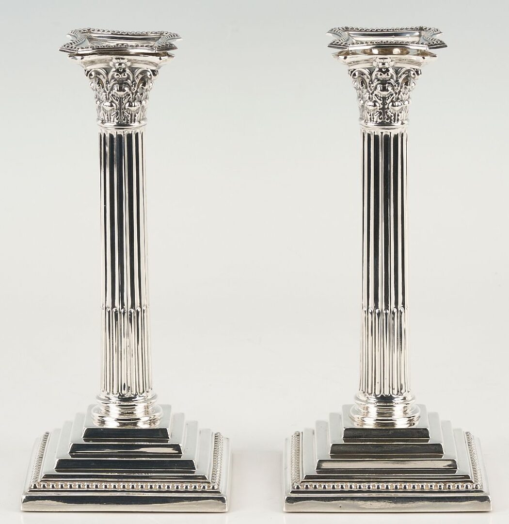Lot 61: 4 English Sterling Candlesticks, James Dixon & Sons