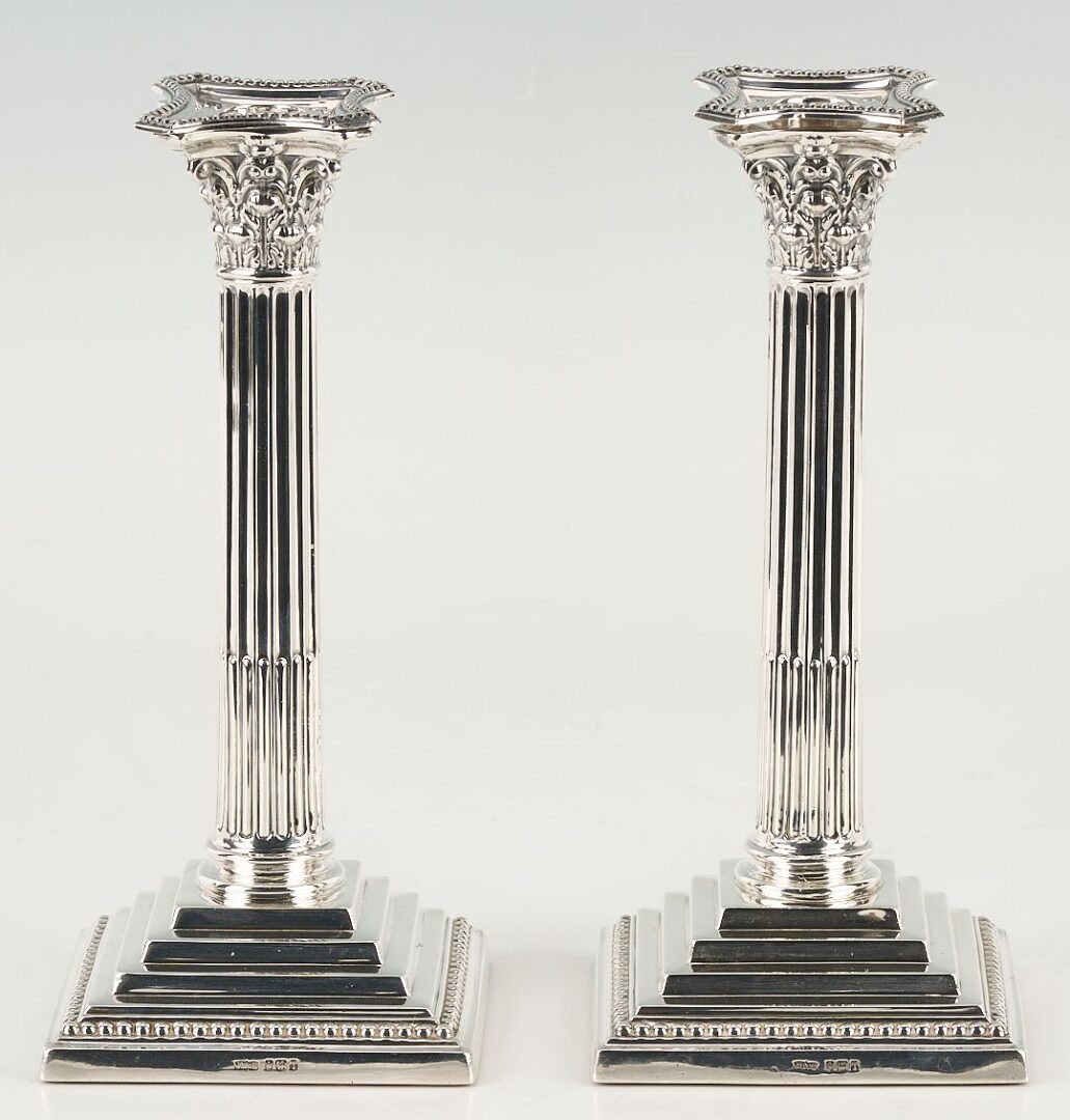 Lot 61: 4 English Sterling Candlesticks, James Dixon & Sons