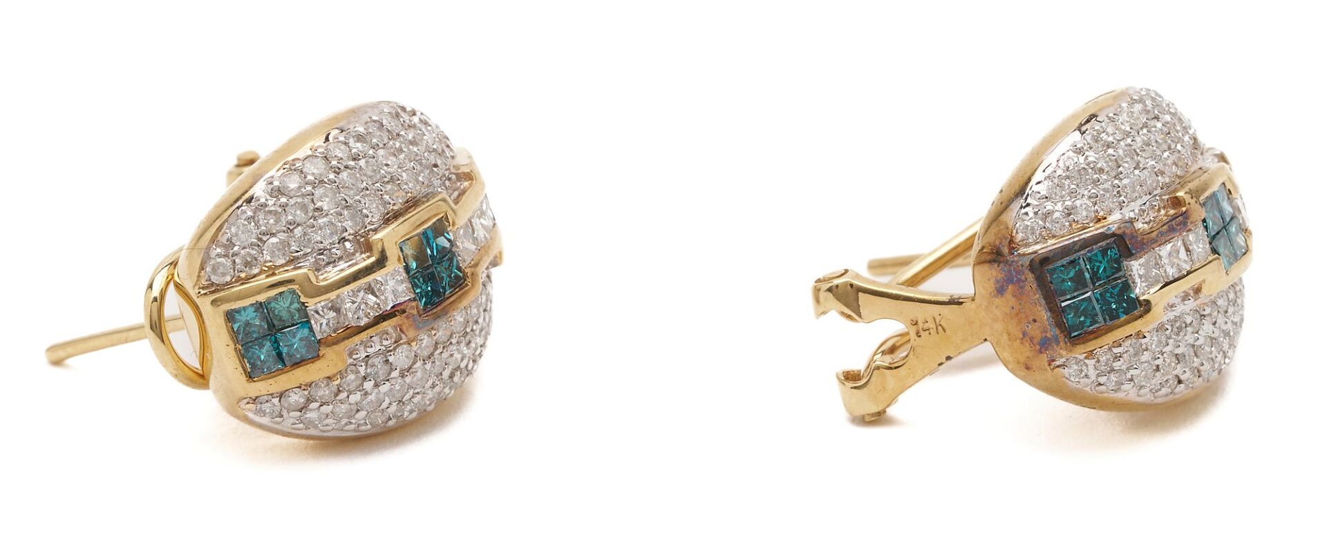 Lot 620: 14K Gold and Diamond Ring & Earrings
