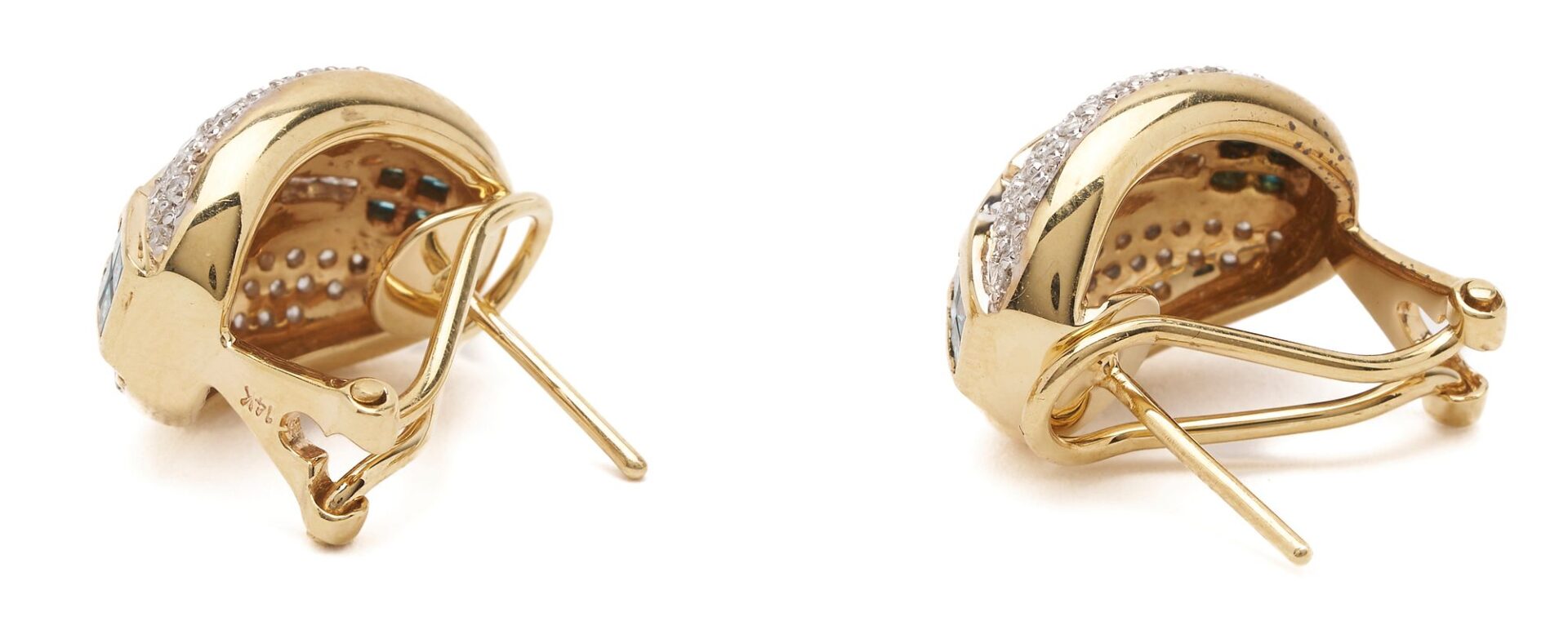 Lot 620: 14K Gold and Diamond Ring & Earrings