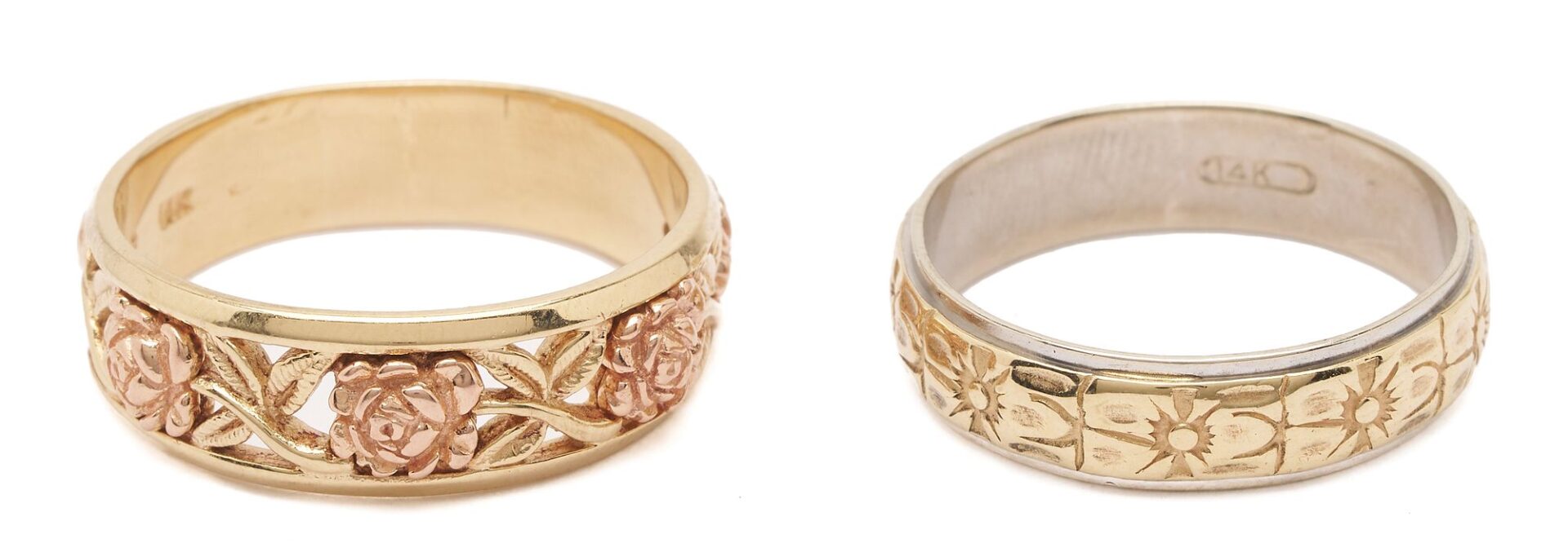 Lot 629: 3 Gents’ 14K Gold Rings