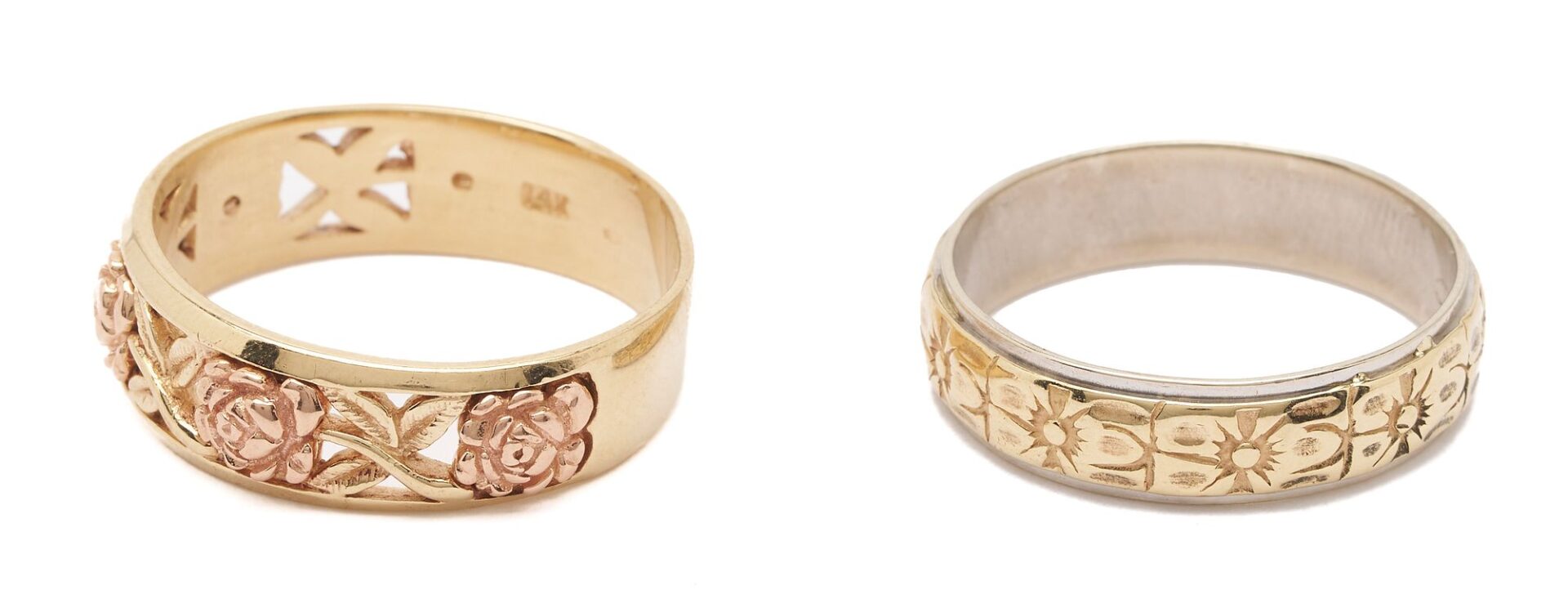 Lot 629: 3 Gents’ 14K Gold Rings