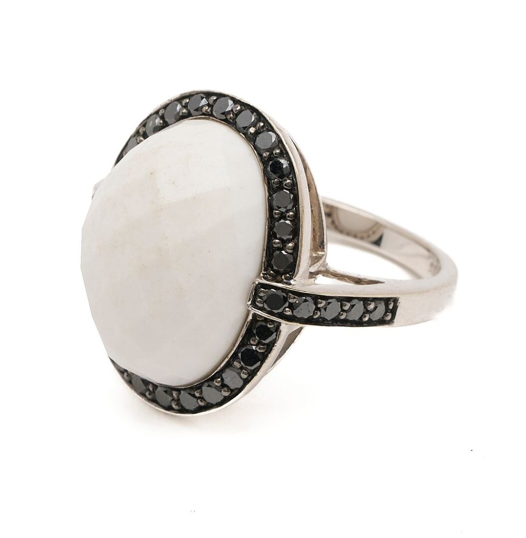 Lot 633: 14K Gold & Gemstone Ring & Earrings