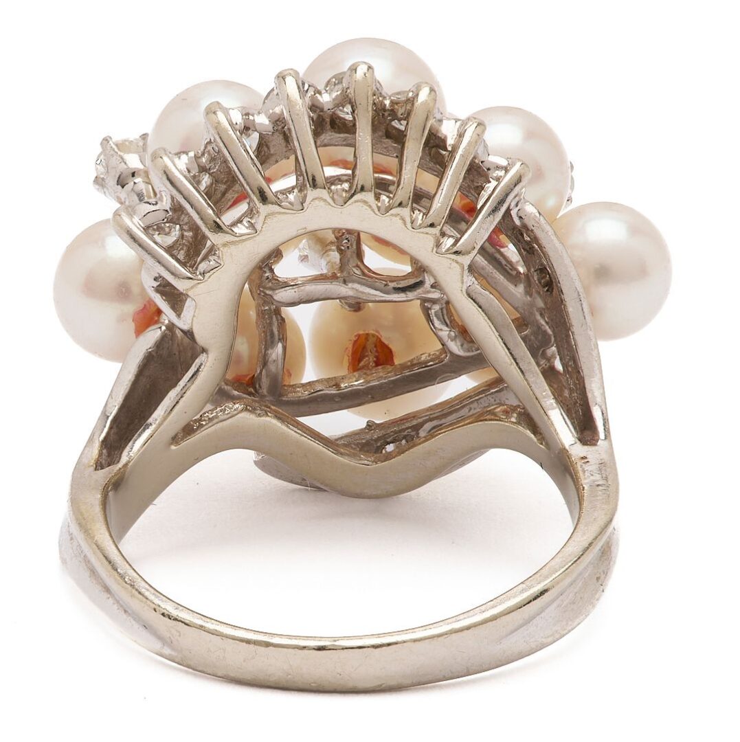 Lot 637: 14K Gold, Diamond & Gemstone Ring, Brooch, and Earrings