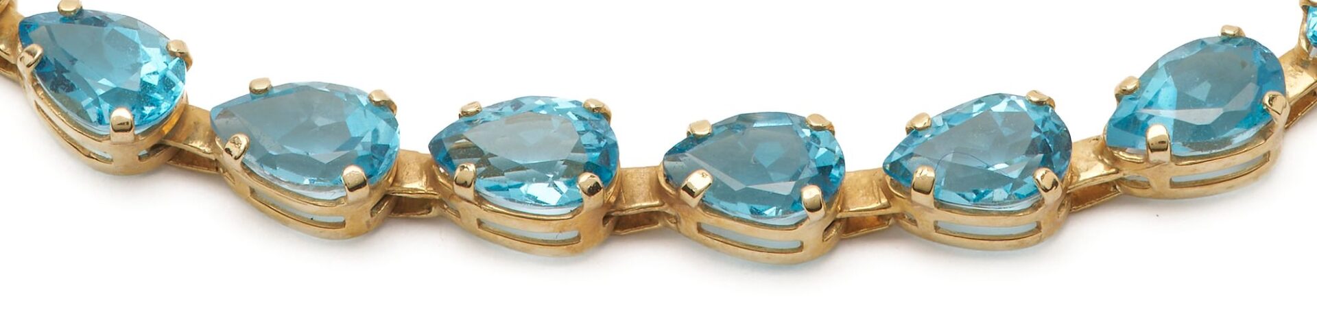 Lot 640: Three (3) 14K Gold Gemstone Bracelets