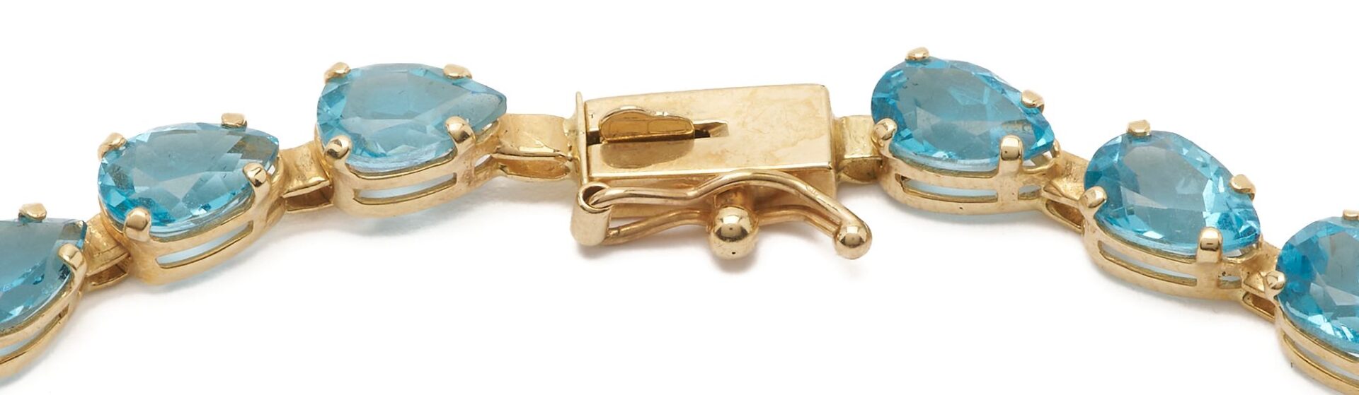 Lot 640: Three (3) 14K Gold Gemstone Bracelets