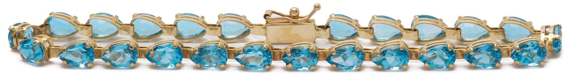 Lot 640: Three (3) 14K Gold Gemstone Bracelets