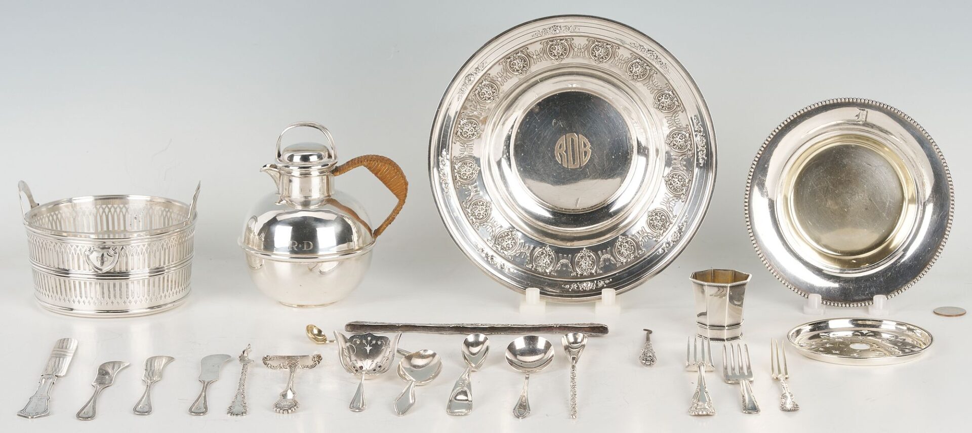 Lot 646: 22 Assorted Sterling Silver Items, incl. Hollowware