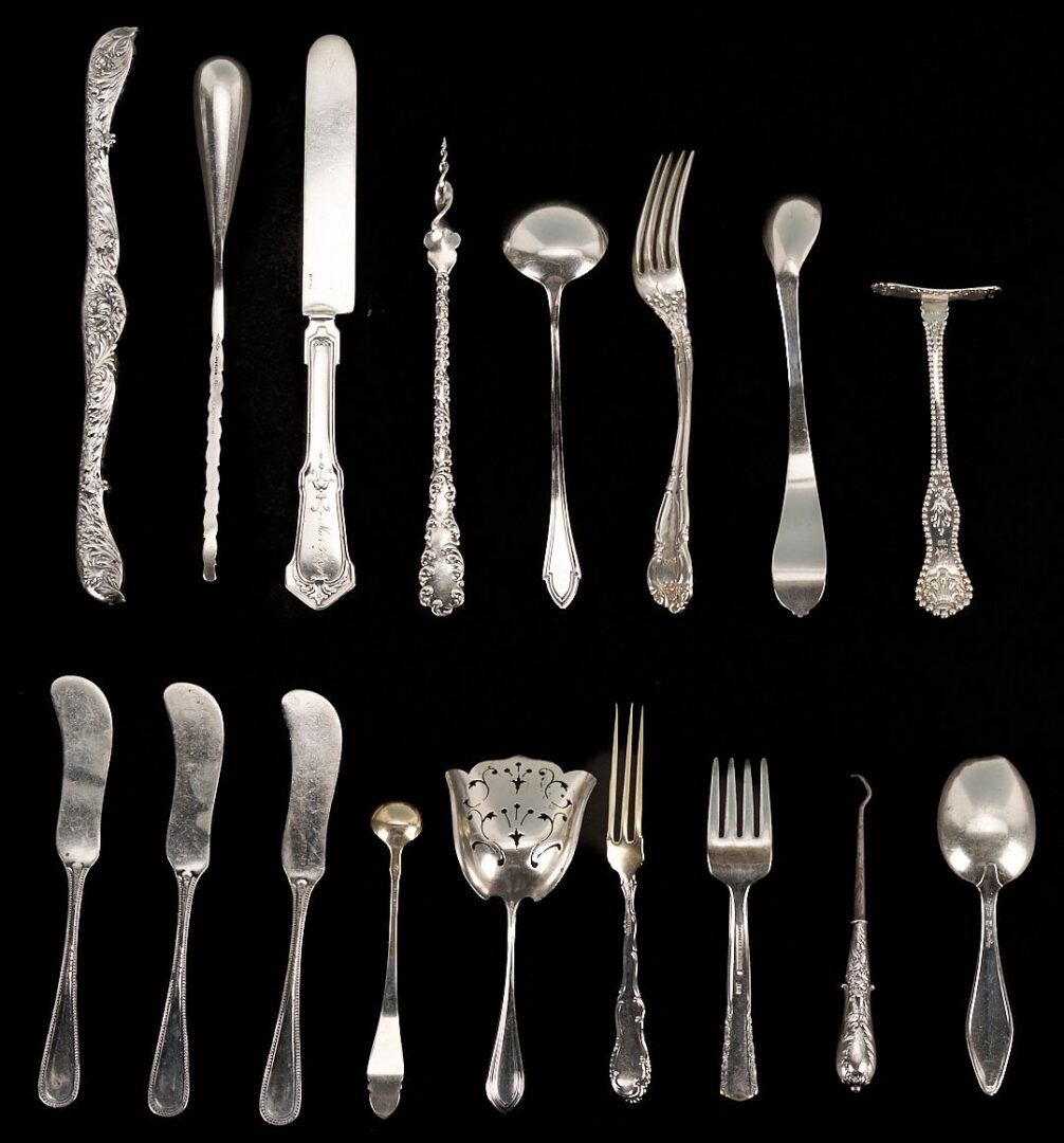 Lot 646: 22 Assorted Sterling Silver Items, incl. Hollowware